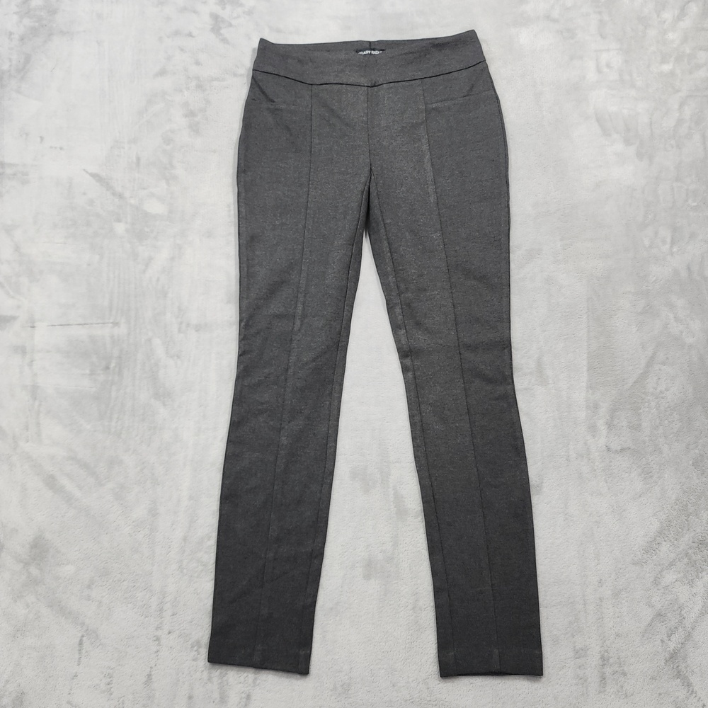 Hilary Radley Pants Womens S Gray Ponte Skinny Pull On Front Seam Stretch Office